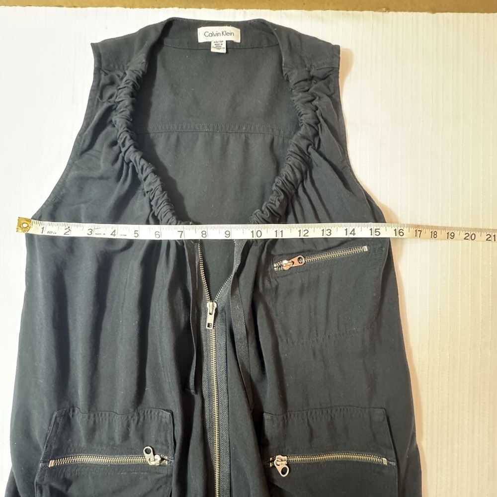 Calvin Klein‎ Womens Black Utility Zip Up Vest Sleeveless XS GorpcoreUtility - Picture 6 of 14